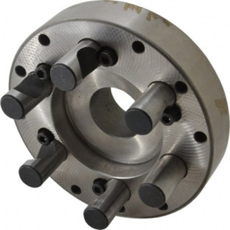Buck Chuck Adapter Back Plate for 6 Diam Self Centering Lathe Chucks D1-5 Mount, 1-1/2 Through Hole Diam, 3.109mm ID, 5.88 OD, 1.26 Flange Height, Steel B6-D5 – 08536344