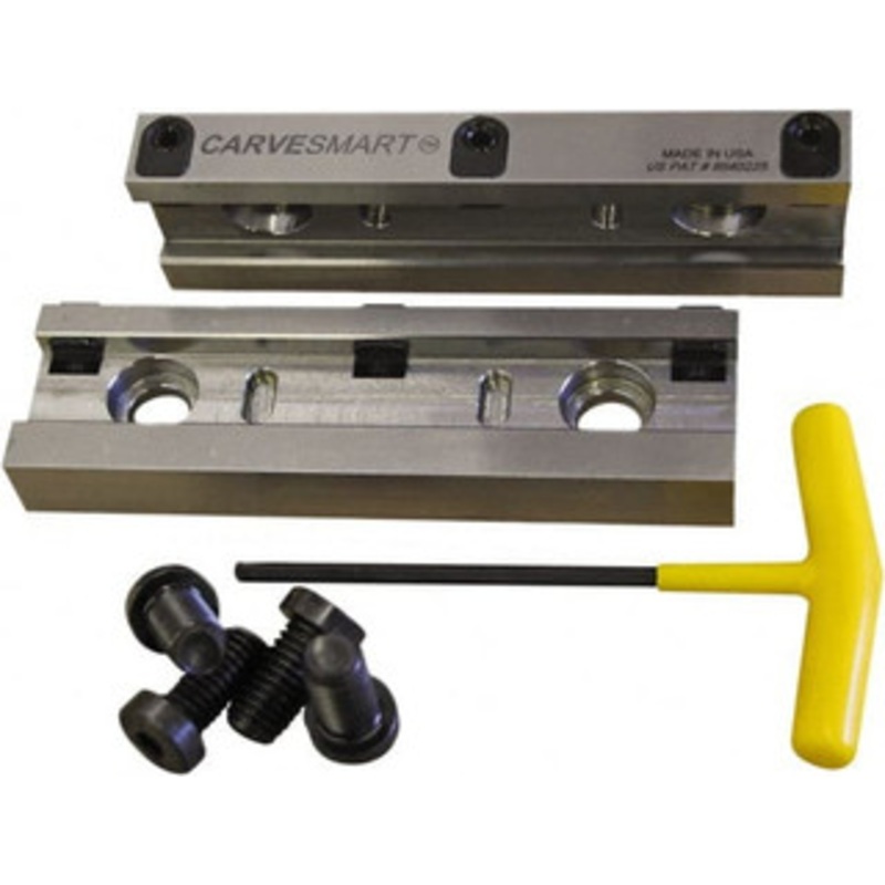 CarveSmart 3/4 Wide Steel 2-Jaw Quick Change Jaw System Vise Jaw Set Semi-Hard Jaws, Bolt-On, 1.685 Jaw Height x 3/4 Jaw Thickness 10000 – 59205260