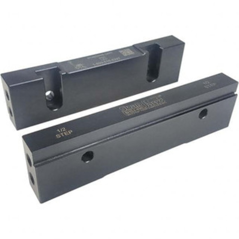 SnapJaws 8 Wide x 2.03 High x 0.98 Thick, Step Vise Jaw Hard, Steel, Fixed Jaw, Compatible with 8 Vises 8HSJ-490 – 03722303