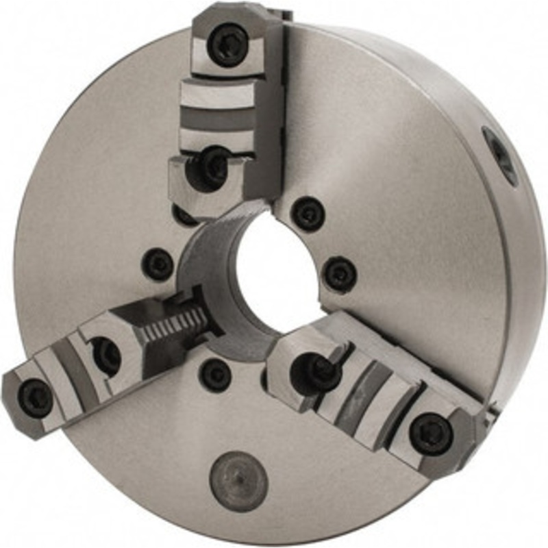 Value Collection 3 Jaws, 10 Diam, Self Centering Manual Lathe Chuck D1-6 Mount Spindle, Reversible, 2.7559 Through Hole Diam, Cast Iron 429-3106 – 08606519