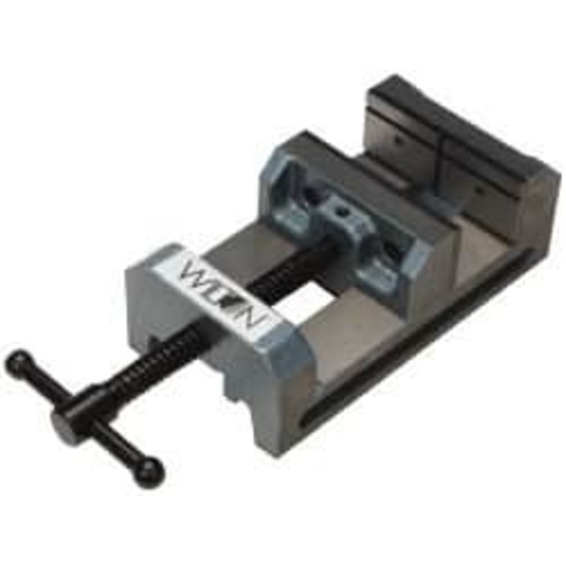 Wilton 6 Jaw Opening Capacity x 2 Throat Depth, Horizontal Drill Press Vise 6 Wide x 2 High Jaw, Stationary Base, Standard Speed, 12 OAL x 3-1/2 Overall Height, Cast Iron 11676 – 63496160