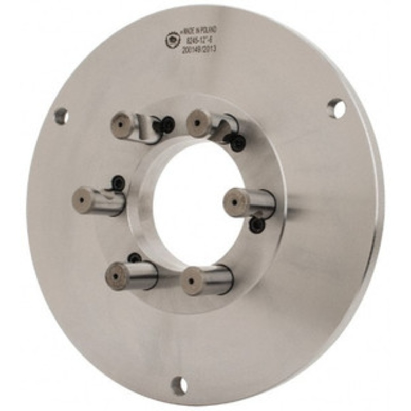 Bison Adapter Back Plate for 12-1/2 Diam Self Centering Lathe Chucks D1-6 Mount, 4.055 Through Hole Diam, 7.086mm ID, 12.4 OD, 3/4 Flange Height, Steel 7-875-126 – 08609604