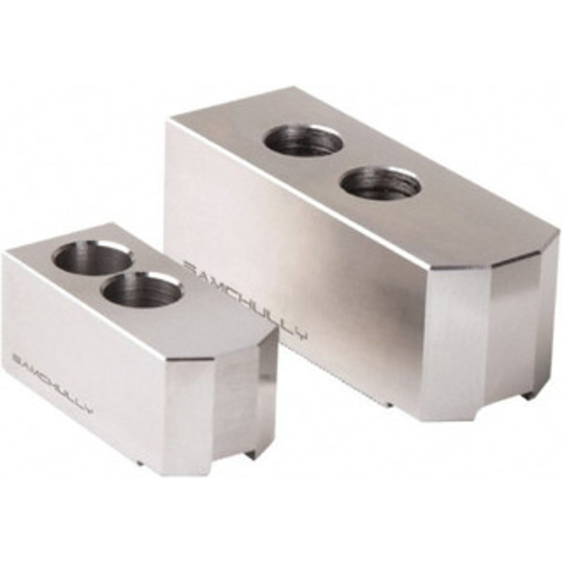 Samchully 304mm Max Chuck Capacity, 1.5mm x 60 Serrated Interface, Square Soft Lathe Chuck Jaw 1 Jaw, Steel, 30mm Btw Mount Hole Ctrs, 111mm Long, 50mm Wide, 50mm High, 21mm Groove, M16mm Fastener SB12N1 – 39389028