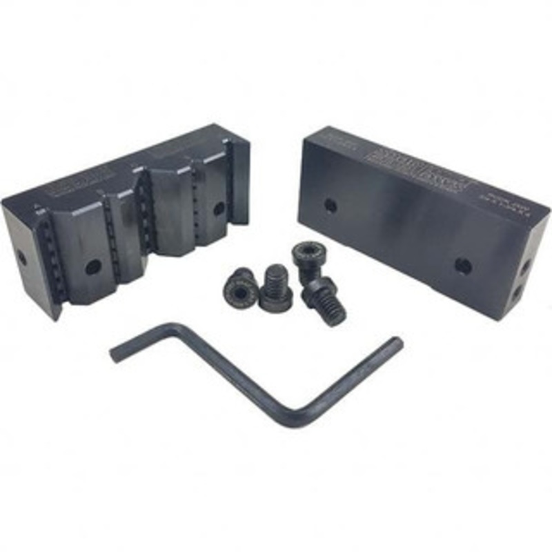 SnapJaws 4 Wide x 1-3/4 High x 1 Thick, V-Groove Vise Jaw Steel, Fixed Jaw, Compatible with 4 Vises 4MVJ-250 – 03722733