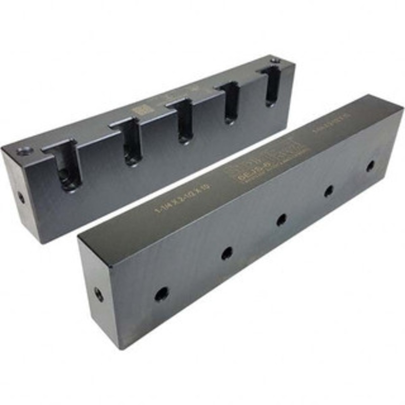 SnapJaws 8 Wide x 2-1/2 High x 1-1/4 Thick, Flat/No Step Vise Jaw Soft, Steel, Fixed Jaw, Compatible with 6 Vises 6EJS6 – 62212451