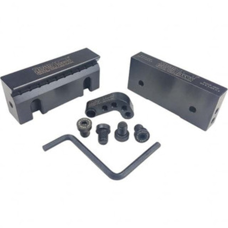 SnapJaws 4 Wide x 1-3/4 High x 1 Thick, V-Groove Vise Jaw Steel, Fixed Jaw, Compatible with 4 Vises 4RHJ-150 – 03722709