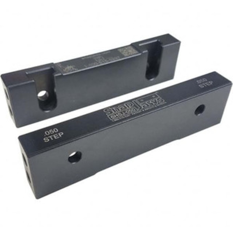SnapJaws 6 Wide x 1.53 High x 0.73 Thick, Step Vise Jaw Hard, Steel, Fixed Jaw, Compatible with 6 Vises 6HSJ-050 – 03722246