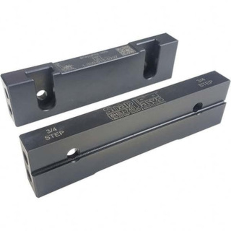 SnapJaws 6 Wide x 1.53 High x 0.73 Thick, Step Vise Jaw Hard, Steel, Fixed Jaw, Compatible with 6 Vises 6HSJ-740 – 03722204