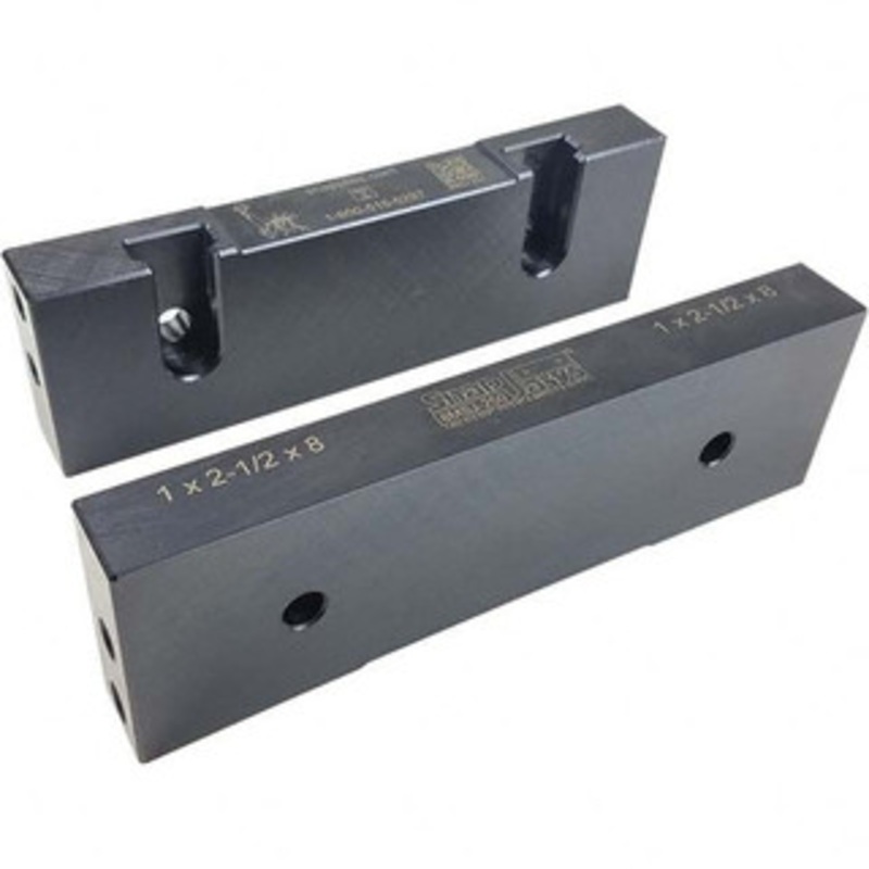 SnapJaws 8 Wide x 2-1/2 High x 1 Thick, Flat/No Step Vise Jaw Soft, Steel, Fixed Jaw, Compatible with 8 Vises 8MSJ-250 – 03722576