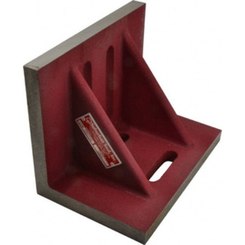 Suburban 9 Wide x 6 Deep x 7 High Cast Iron Machined Angle Plate Standard Plate, Through-Slots on Surface, Double Web, 3/4 Thick, Single Plate SAW090706 – 70144472