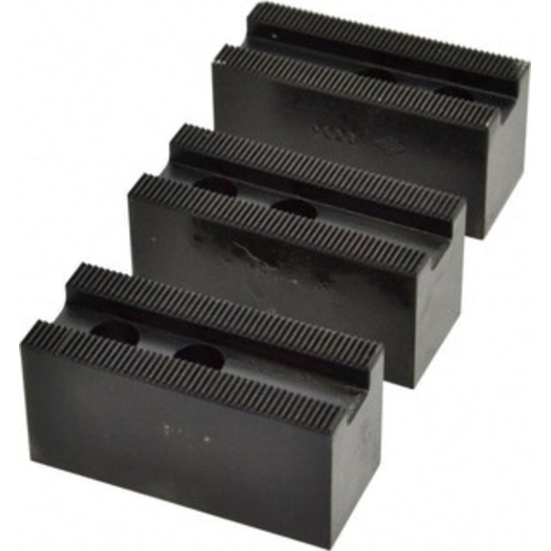 Value Collection 6 Chuck Capacity, 1.5mm x 60 Serrated Attachment, Square Soft Lathe Chuck Jaw 3 Jaws, Steel, 0.7874 Btw Mount Hole Ctrs, 1.181mm Long x 30mm Wide x 1-3/8 High, 0.4724 Groove, 10mm Fastener 204-850 – 08615866