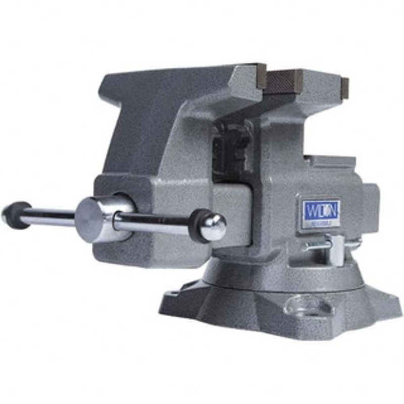 Wilton 6-1/2 Jaw Width x 12-3/4 (Reversed), 7-1/4 (Regular Jaw Opening, 4 Throat Depth, Bench & Pipe Combination Vise 1/4 to 3 Pipe Capacity, Bolt Down Swivel Base, Steel 28822 – 10418952