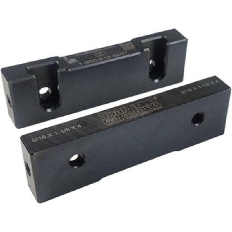 SnapJaws 4 Wide x 1-1/8 High x 9/16 Thick, Flat/No Step Vise Jaw Soft, Steel, Fixed Jaw, Compatible with 4 Vises 4MSJ-050 – 03722386