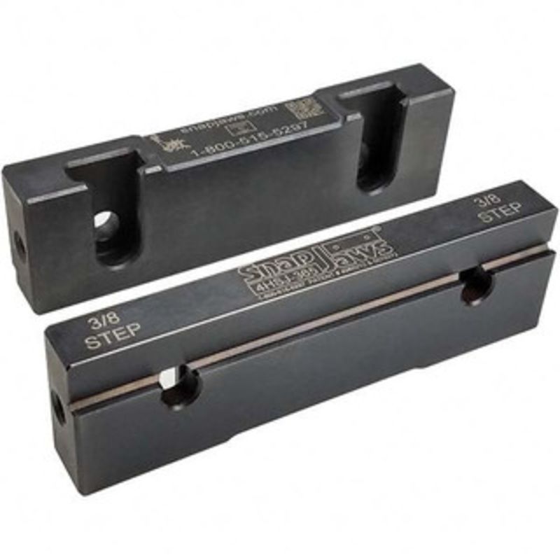 SnapJaws 4 Wide x 1.155 High x 0.55 Thick, Step Vise Jaw Hard, Steel, Fixed Jaw, Compatible with 4 Vises 4HSJ-365 – 03722055