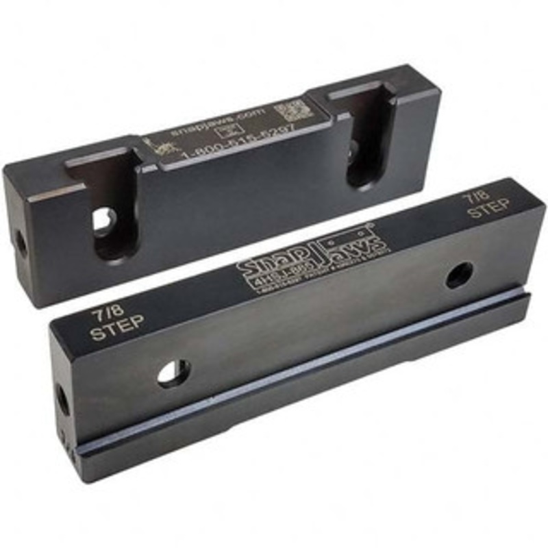 SnapJaws 4 Wide x 1.155 High x 0.55 Thick, Step Vise Jaw Hard, Steel, Fixed Jaw, Compatible with 4 Vises 4HSJ-865 – 03722097