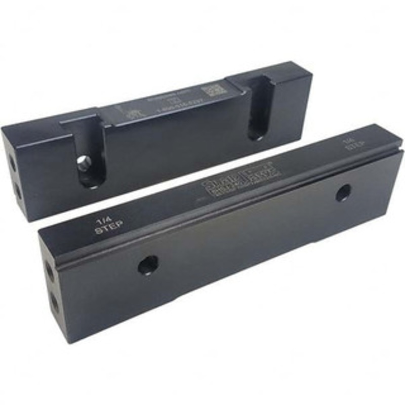 SnapJaws 8 Wide x 2.03 High x 0.98 Thick, Step Vise Jaw Hard, Steel, Fixed Jaw, Compatible with 8 Vises 8HSJ-240 – 03722287