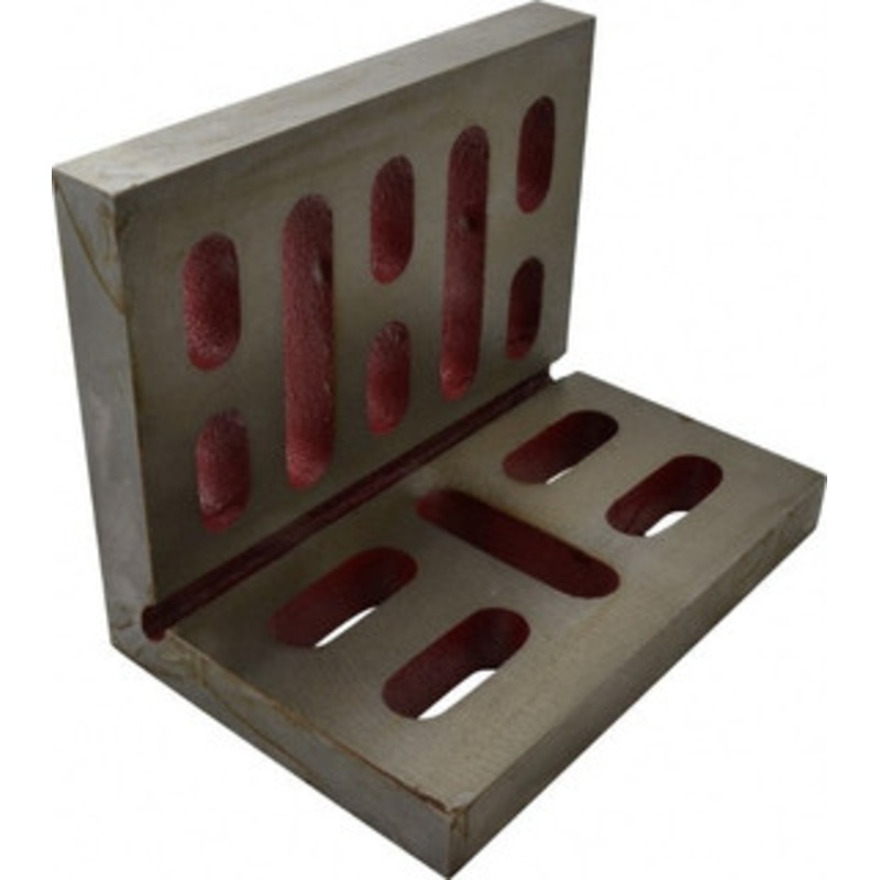 Suburban 9 Wide x 6 Deep x 7 High Cast Iron Machined Angle Plate Standard Plate, Through-Slots on Surface, Open End, 15/16 Thick, Single Plate SAO090706 – 70145255