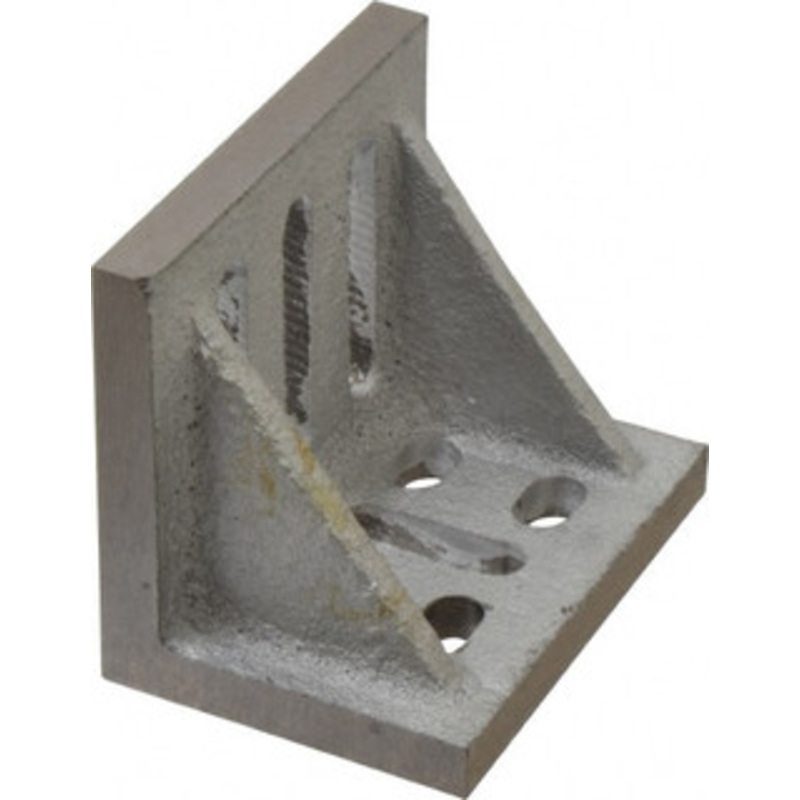 Value Collection 3-1/2 Wide x 2-1/2 Deep x 3 High Cast Iron Partially Machined Angle Plate Slotted Plate, Through-Slots on Surface, Webbed, Single Plate 418-4515 – 00144022