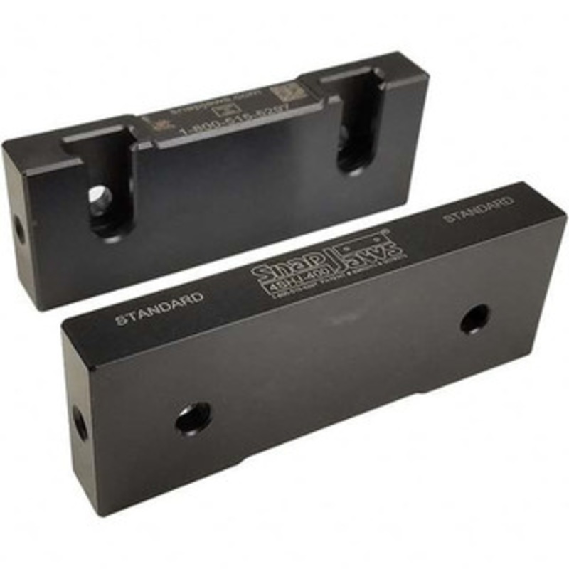 SnapJaws 4 Wide x 1.155 High x 0.55 Thick, Flat/No Step Vise Jaw Hard, Steel, Fixed Jaw, Compatible with 4 Vises 4SHJ-400 – 03722014