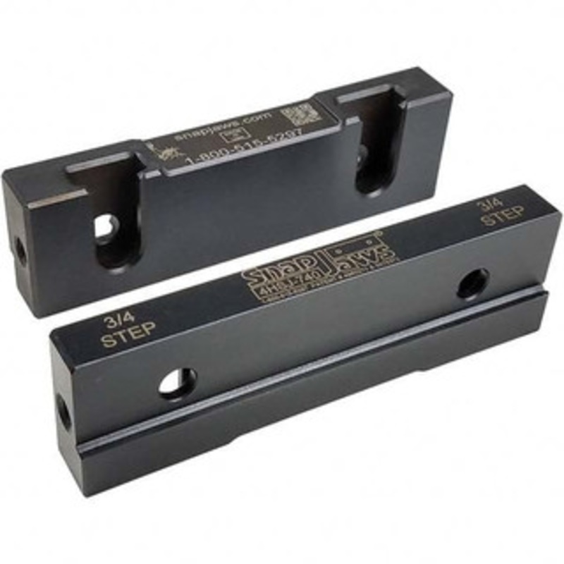 SnapJaws 4 Wide x 1.155 High x 0.55 Thick, Step Vise Jaw Hard, Steel, Fixed Jaw, Compatible with 4 Vises 4HSJ-740 – 03722089