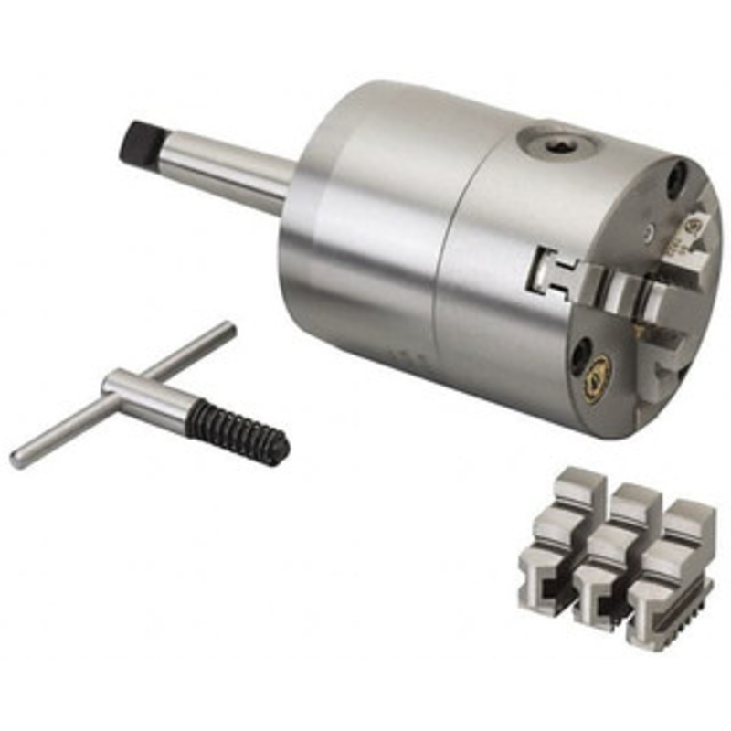 Bison 3 Jaws, 6 Diam, Self Centering Manual Lathe Chuck 5MT Mount Spindle, 3,000 Max RPM, 1.97 Through Hole Diam, Cast Iron 7-860-0600 – 09673187