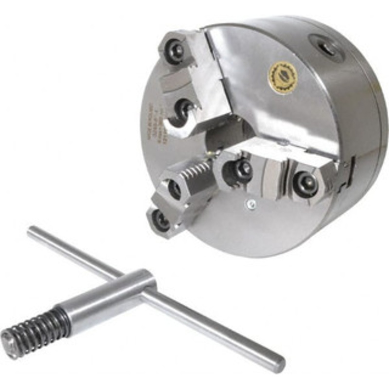 Bison 3 Jaws, 6 Diam, Self Centering Manual Lathe Chuck D1-4 Mount Spindle, Reversible, 3,000 Max RPM, 1.6535 Through Hole Diam, 0.0008 Axial Runout, 0.0012 Radial Runout, Cast Iron 7-803-0634 – 08599177