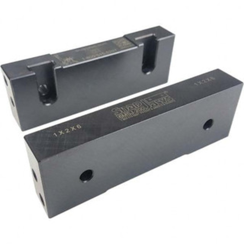 SnapJaws 6 Wide x 2 High x 1 Thick, Flat/No Step Vise Jaw Soft, Steel, Fixed Jaw, Compatible with 6 Vises 6MSJ-200 – 03722469