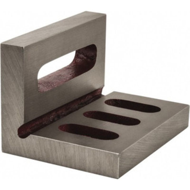 Suburban 4-1/2 Wide x 3 Deep x 3-1/2 High Cast Iron Machined Angle Plate Standard Plate, Through-Slots on Surface, Open End, 5/8 Thick, Single Plate SAO040303 – 70145214