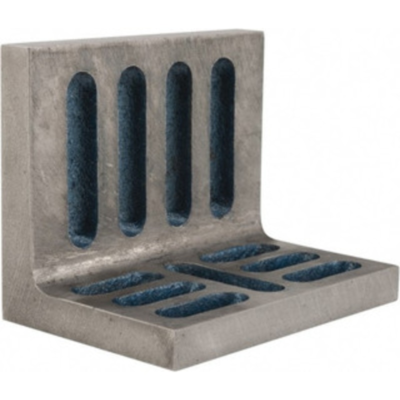Value Collection 4-1/2 Wide x 3 Deep x 3-1/2 High Cast Iron Partially Machined Angle Plate Slotted Plate, Through-Slots on Surface, Open End, Single Plate 418-4720 – 00145110