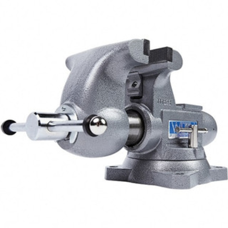 Wilton 6-1/2 Jaw Width x 7-1/4 Jaw Opening, 4-1/4 Throat Depth, Bench & Pipe Combination Vise 3/8 to 4 Pipe Capacity, Bolt Down Swivel Base 28807 – 90936311
