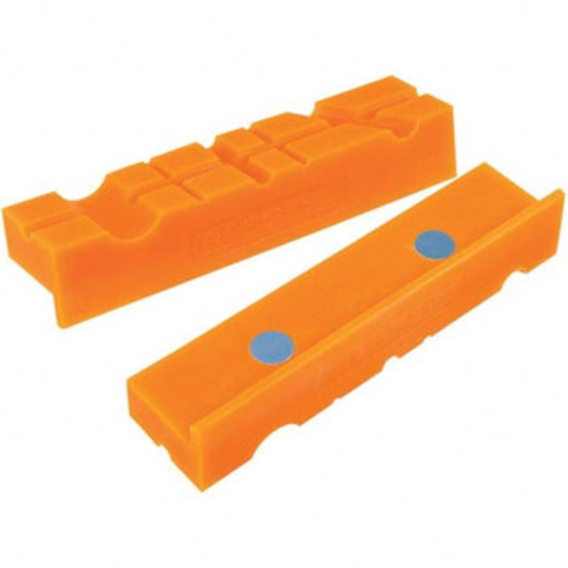 Bessey Vise Jaws, Jaw Shape: V-Groove, Jaw Width (Inch): 5-1/2, Jaw Height (Decimal Inch): 1.2500, Jaw Thickness (Decimal Inch): 0.6250, Hard or Soft: Soft, Material: Nylon BV-NVJ – 48253819
