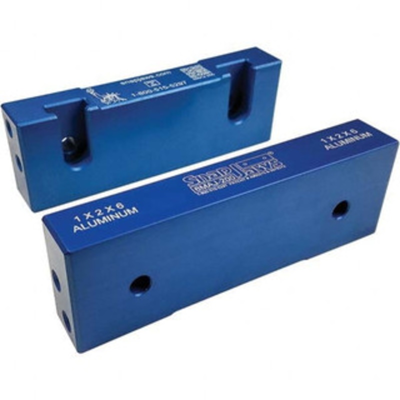 SnapJaws 6 Wide x 2 High x 1 Thick, Flat/No Step Vise Jaw Soft, Aluminum, Fixed Jaw, Compatible with 6 Vises 6MAJ-200 – 03722659