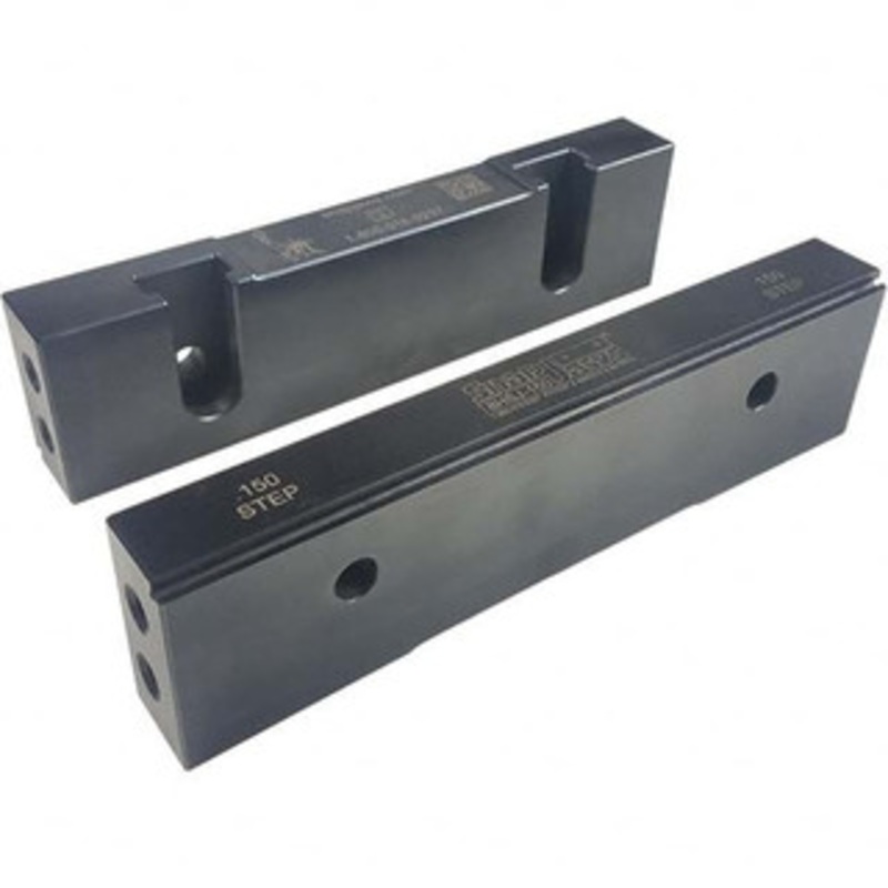 SnapJaws 8 Wide x 2.03 High x 0.98 Thick, Step Vise Jaw Hard, Steel, Fixed Jaw, Compatible with 8 Vises 8HSJ-150 – 03722279