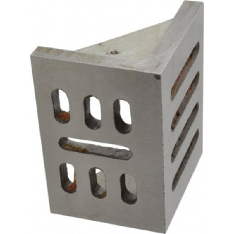 Value Collection 4-1/2 Wide x 3 Deep x 3-1/2 High Cast Iron Partially Machined Angle Plate Slotted Plate, Through-Slots on Surface, Webbed, Single Plate 418-4520 – 00144030