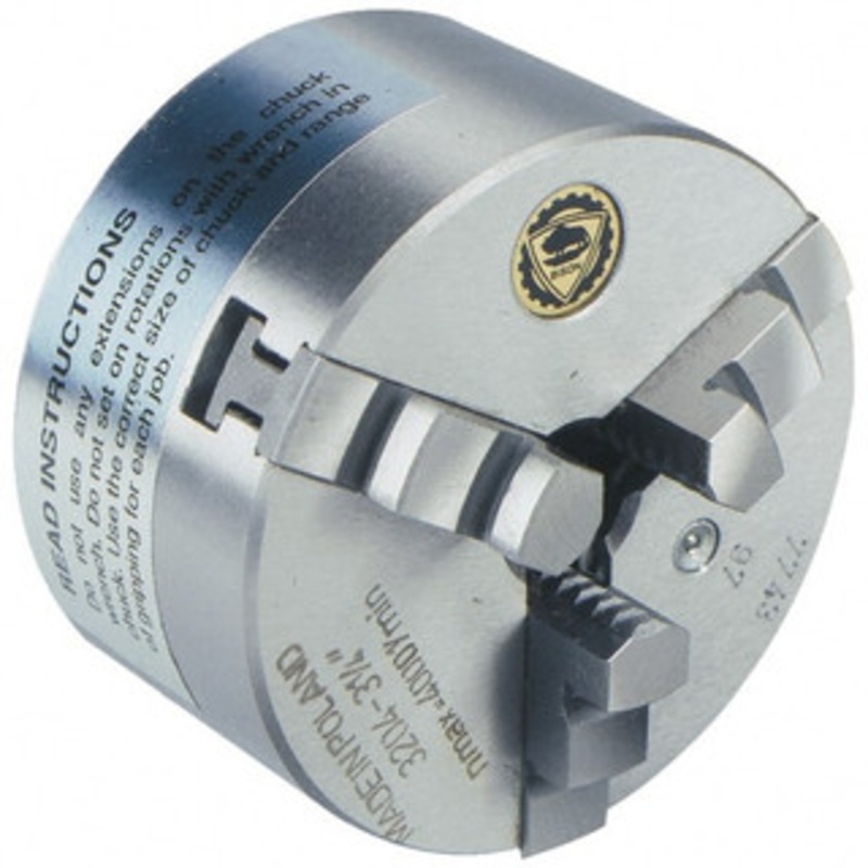 Bison 3 Jaws, 10 Diam, Self Centering Manual Lathe Chuck Plain Back Mount Spindle, 2,000 Max RPM, 2.9921 Through Hole Diam, 0.001 Axial Runout, 0.0016 Radial Runout, Cast Iron 7-810-1000 – 08550105