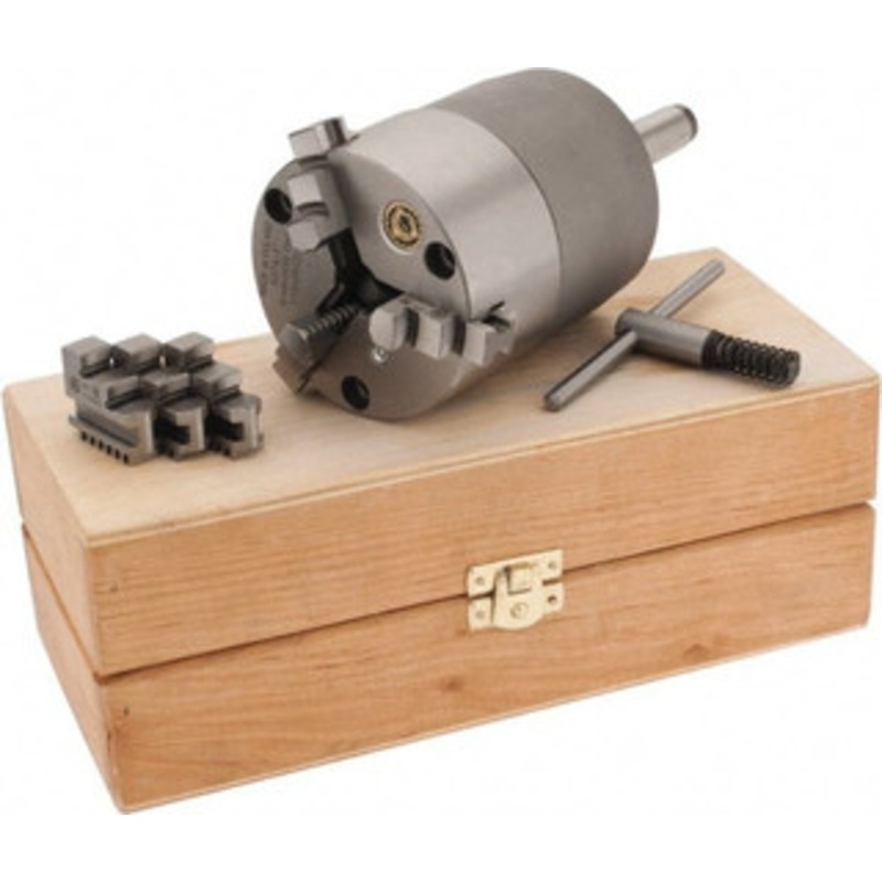 Bison 3 Jaws, 3 Diam, Self Centering Manual Lathe Chuck 2MT Mount Spindle, 4,000 Max RPM, 0.98 Through Hole Diam, Cast Iron 7-860-0300 – 09673120