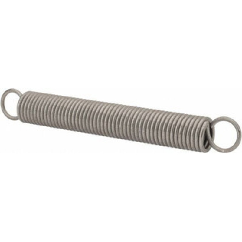 Made in USA 1/2 OD, 16.9 Lb Max Load, 7.07 Max Ext Len, 0.062 Wire Diam Stainless Steel Extension Spring 4.44 Lb/In Rating, 3.9 Lb Init Tension, 4 Free Length E-062-500-4000S – 04076295