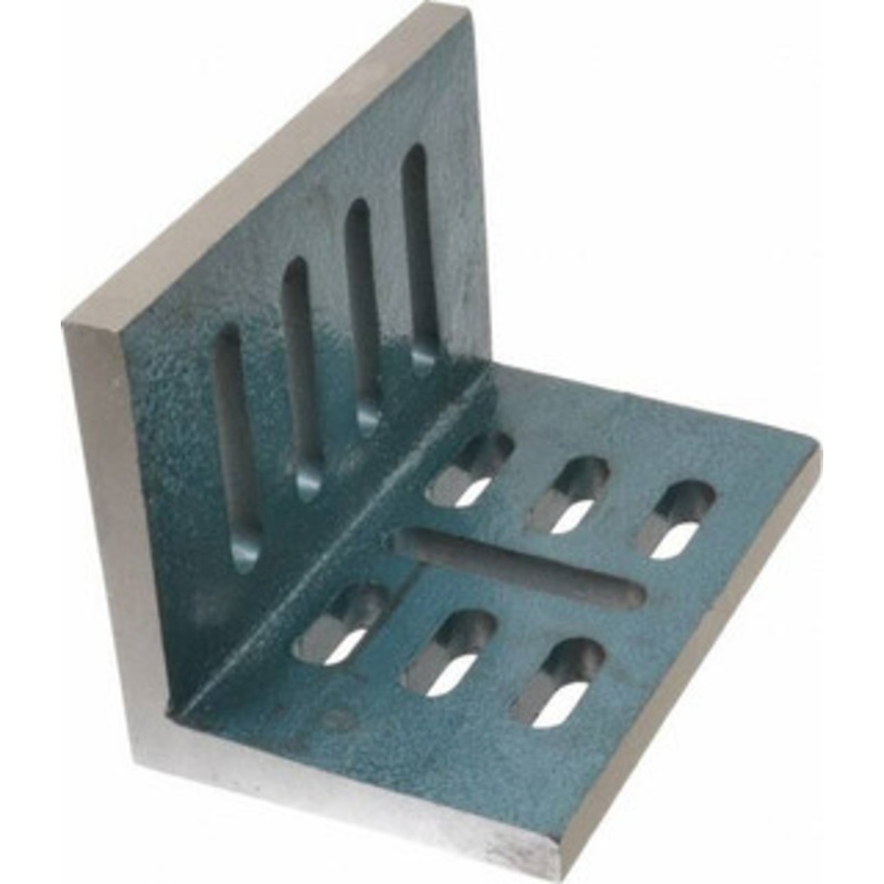 Value Collection 7 Wide x 4-1/2 Deep x 5-1/2 High Cast Iron Partially Machined Angle Plate Slotted Plate, Through-Slots on Surface, Open End, Single Plate 418-4730 – 00145136