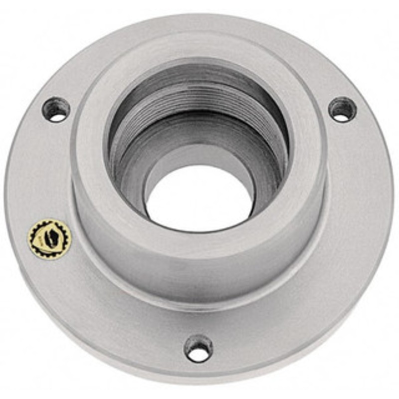 Bison Adapter Back Plate for 12-1/2 Diam Self Centering Lathe Chucks L-1 Mount, 4-1/8 Through Hole Diam, 11.26mm ID, 12.4 OD, 0.91 Flange Height, Steel 7-879-9123 – 08610792