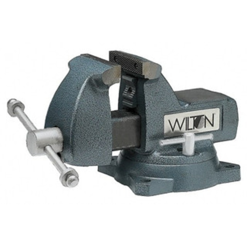 Wilton 8 Jaw Width x 8-1/4 Jaw Opening, 4-3/4 Throat Depth, Bench & Pipe Combination Vise 1/4 to 3-1/2 Pipe Capacity, Bolt Down Swivel Base, Ductile Iron 21800 – 45908399