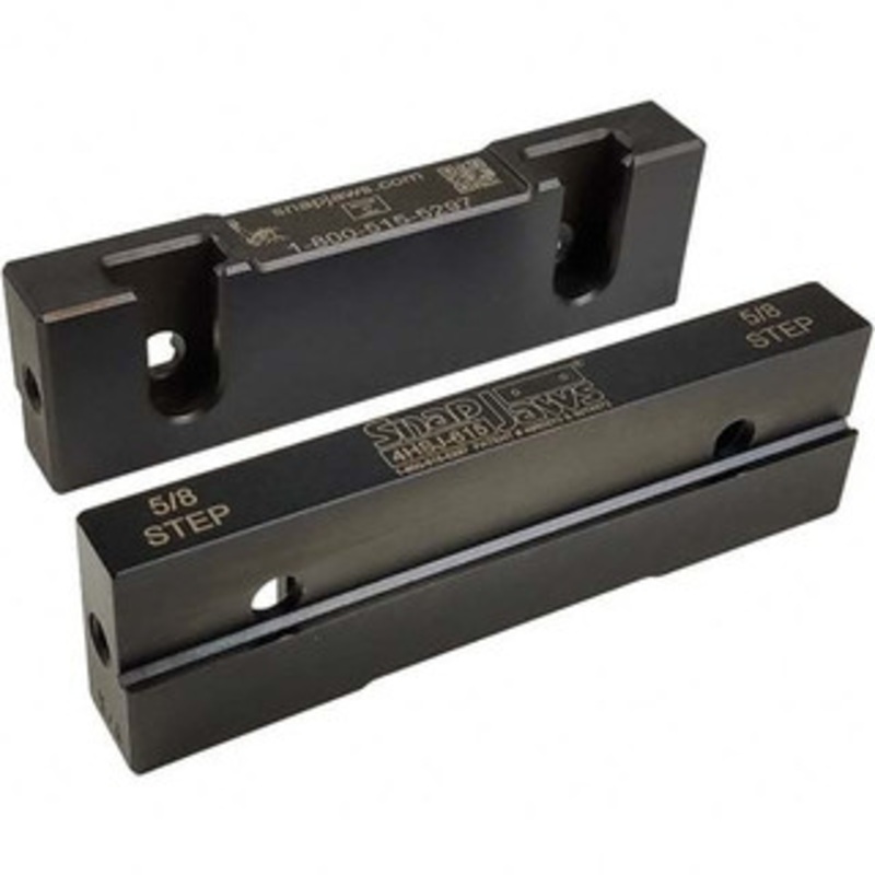 SnapJaws 4 Wide x 1.155 High x 0.55 Thick, Step Vise Jaw Hard, Steel, Fixed Jaw, Compatible with 4 Vises 4HSJ-615 – 03722071