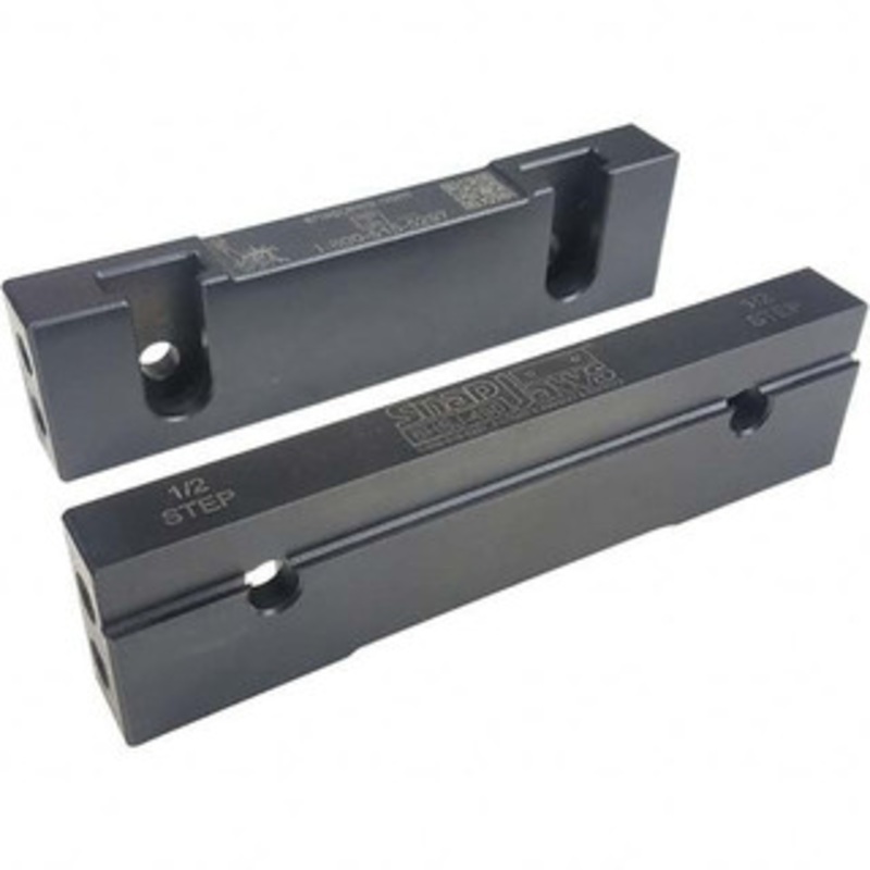 SnapJaws 6 Wide x 1.53 High x 0.73 Thick, Step Vise Jaw Hard, Steel, Fixed Jaw, Compatible with 6 Vises 6HSJ-490 – 03722188