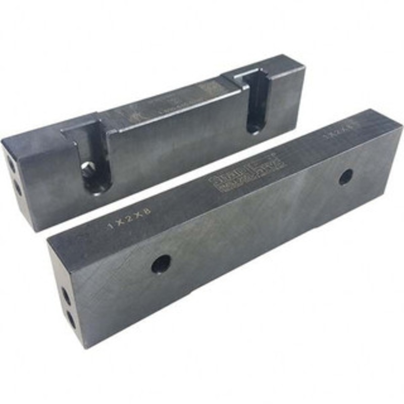 SnapJaws 8 Wide x 2 High x 1 Thick, Flat/No Step Vise Jaw Soft, Steel, Fixed Jaw, Compatible with 8 Vises 8MSJ-200 – 03722550