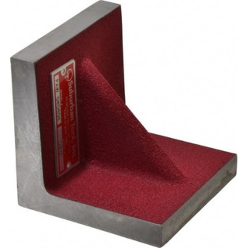 Suburban 4 Wide x 4 Deep x 4 High Cast Iron Machined Angle Plate Standard Plate, Flat Surface, Single Web, 5/8 Thick, Single Plate PAW040404 – 70140249
