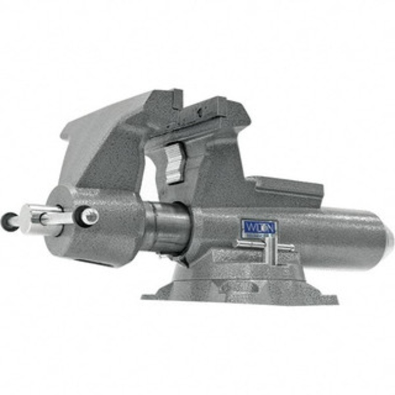 Wilton 10 Jaw Width, 12 Opening Capacity, 5-1/4 Throat Depth, Iron Swivel Bench Vise Double Lockdown Base Attachment, Anvil, 28-45/64 Long x 12-39/64 Wide x 11-51/64 High 28814 – 47592191