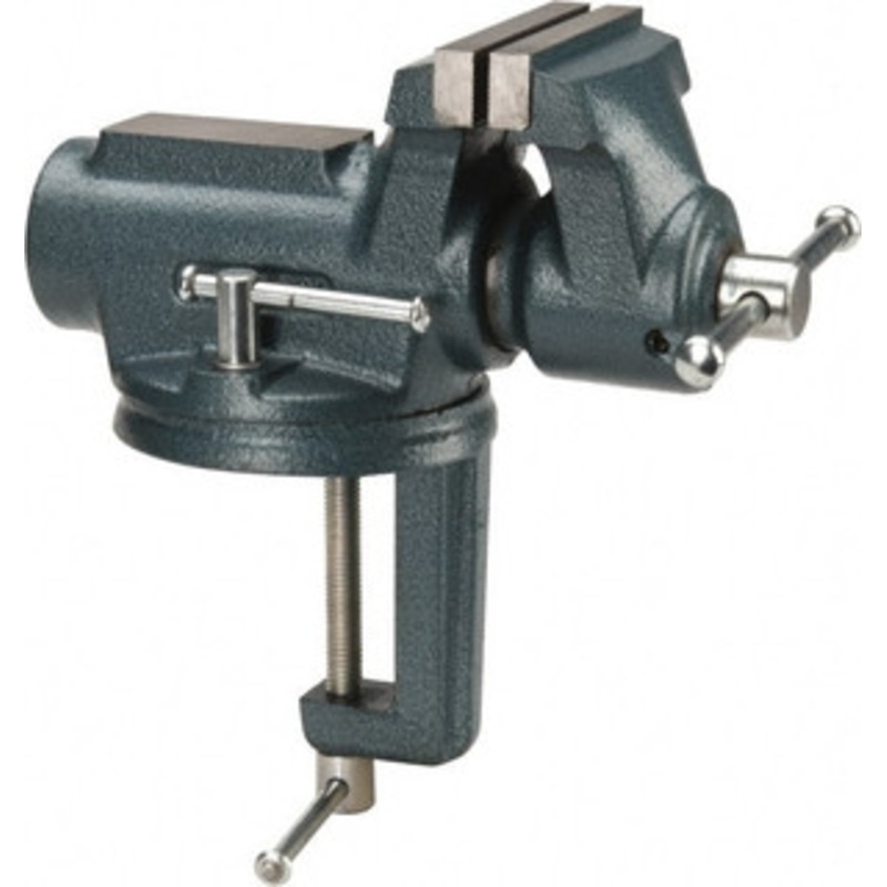 Wilton 4 Jaw Width, 2-1/4 Opening Capacity, 2 Throat Depth, Steel Swivel Bench Vise Clamp-On Base Attachment, 10 Long x 5.4 Wide x 10.1 High 63247 – 45908407