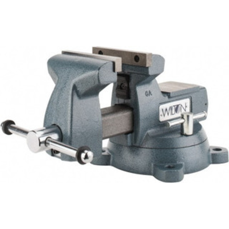 Wilton 6 Jaw Width x 5-3/4 Jaw Opening, 4-1/8 Throat Depth, Bench & Pipe Combination Vise 1/4 to 3-1/2 Pipe Capacity, Bolt Down Swivel Base, Ductile Iron 21500 – 97759476