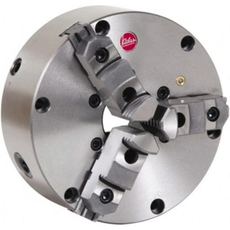 Atlas Workholding 3 Jaws, 10 Diam, Self Centering Manual Lathe Chuck Plain Back Mount Spindle, Adjustable, Reversible, 2,500 Max RPM, 2.86 Through Hole Diam, Cast Iron EZ103 – 85029171