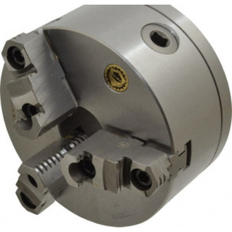 Bison 3 Jaws, 6 Diam, Self Centering Manual Lathe Chuck L-00 Mount Spindle, Reversible, 3,000 Max RPM, 1.6535 Through Hole Diam, 0.0008 Axial Runout, 0.0012 Radial Runout, Cast Iron 7-804-0641 – 08602054
