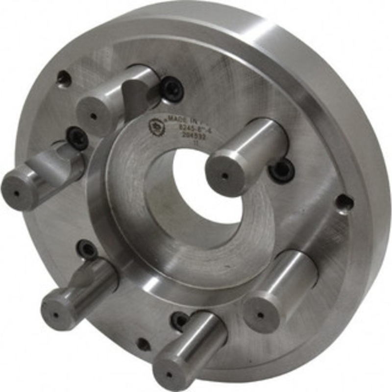 Bison Adapter Back Plate for 8 Diam Self Centering Lathe Chucks D1-6 Mount, 2.165 Through Hole Diam, 4.33mm ID, 7.87 OD, 1.34 Flange Height, Steel 7-875-086 – 08609562